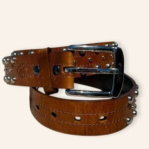 Ariat Handcrafted Full Grain Studded Brown leather Belt